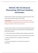 BUNDLE for NSG533| NSG 533 Advanced Pharmacology 2024 Exam Questions and Verified Answers | Rated A+ 