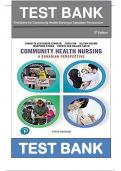 Test Bank For Community Health Nursing&comma; A Canadian Perspective&comma; 5th Edition by Stamler&comma; ISBN&colon; 978013483788833 All Chapters
