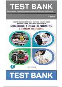 Test Bank For Community Health Nursing, A Canadian Perspective, 5th Edition by Stamler, ISBN: 978013483788833 All Chapters