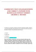 COMMUNITY TEST 2 EXAM QUESTIONS  AND CORRECT ANSWERS WITH  RATIONALES NEWEST VERSION  GRADED A+ 2023/2024