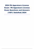 2024 PA Appraisers License Exam WITH QUESTIONS AND ANSWERS