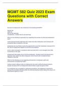 MGMT 582 Quiz 2023 Exam Questions with Correct Answers