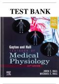 TEST BANK For Guyton and Hall Textbook of Medical Physiology 14th Edition by John E&period; Hall&semi; All Chapters 1 - 86&comma; Verified Newest Version