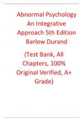 Test Bank For Abnormal Psychology An Integrative Approach 5th Edition Barlow Durand