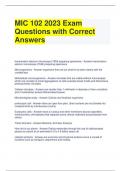 MIC 102 2023 Exam Questions with Correct Answers