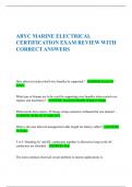 ABYC MARINE ELECTRICAL  CERTIFICATION EXAM REVIEW WITH  CORRECT ANSWERS