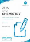 AQA GCSE Chemistry A Simple Atomic Model 3 Part 3 Exam Questions and Complete Solutions.