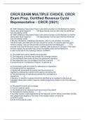 CRCR EXAM MULTIPLE CHOICE, CRCR Exam Prep, Certified Revenue Cycle Representative - CRCR (2021)