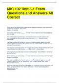 MIC 102 Unit 6-1 Exam Questions and Answers All Correct