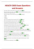 HEALTH 2603 Exam Questions and Answers