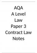 AQA A LEVEL LAW PAPER 3 CONTRACT LAW SUMMARY