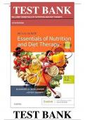 Test Bank for Williams' Essentials of Nutrition and Diet Therapy 12th Edition by Eleanor Schlenker , Joyce Ann Gilbert ISBN: 9780323529716|| Complete Guide A+( Updated Version 2024)