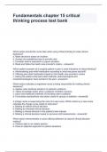 Fundamentals chapter 15 critical thinking process test bank questions with solutions 