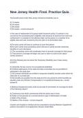 New Jersey Health Final&period; Practice Quiz with complete solution