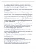 BLOOD BANK QUESTIONS AND ANSWERS VERIFIED &num;14