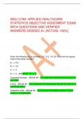WGU C784- APPLIED HEALTHCARE  STATISTICS OBJECTIVE ASSESMENT EXAM  WITH QUESTIONS AND VERIFIED  ANSWERS GRADED A+ [ACTUAL 100%]