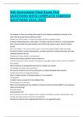 Sub Assessment Final Exam Test QUESTIONS WITH COMPLETE VERIFIED SOLUTIONS 2024&sol;2025