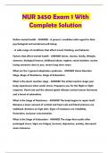 NUR 3450 Exam 1 With Complete Solution