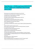 Final Review - STEDI&period;org Exam QUESTIONS WITH COMPLETE VERIFIED SOLUTIONS 2024&sol;2025
