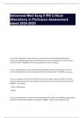 Advanced Med Surg II RN Critical Alterations in Perfusion Assessment latest 2024-2025