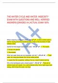 THE WATER CYCLE AND WATER INSECRITY  EXAM WITH QUESTIONS AND WELL VERIFIED  ANSWERS [GRADED A+] ACTUAL EXAM 100%