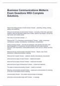Business Communications Midterm Exam Questions With Complete Solutions&period;