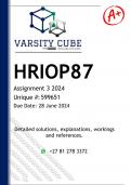 HRIOP87 Assignment 3 (DETAILED ANSWERS) 2024 - DISTINCTION GUARANTEED 