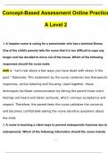 Concept Based Assessment Online Practice A Level 2 &vert; Questions with 100&percnt; Correct Answers &vert; Verified &vert; Latest Updated 2024