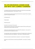 PA LIFE INSURANCE LICENSE EXAM 2024 WITH 100&percnt; CORRECT ANSWERS