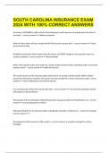  SOUTH CAROLINA INSURANCE EXAM  2024 WITH 100% CORRECT ANSWERS