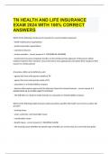  TN HEALTH AND LIFE INSURANCE EXAM 2024 WITH 100&percnt; CORRECT ANSWERS
