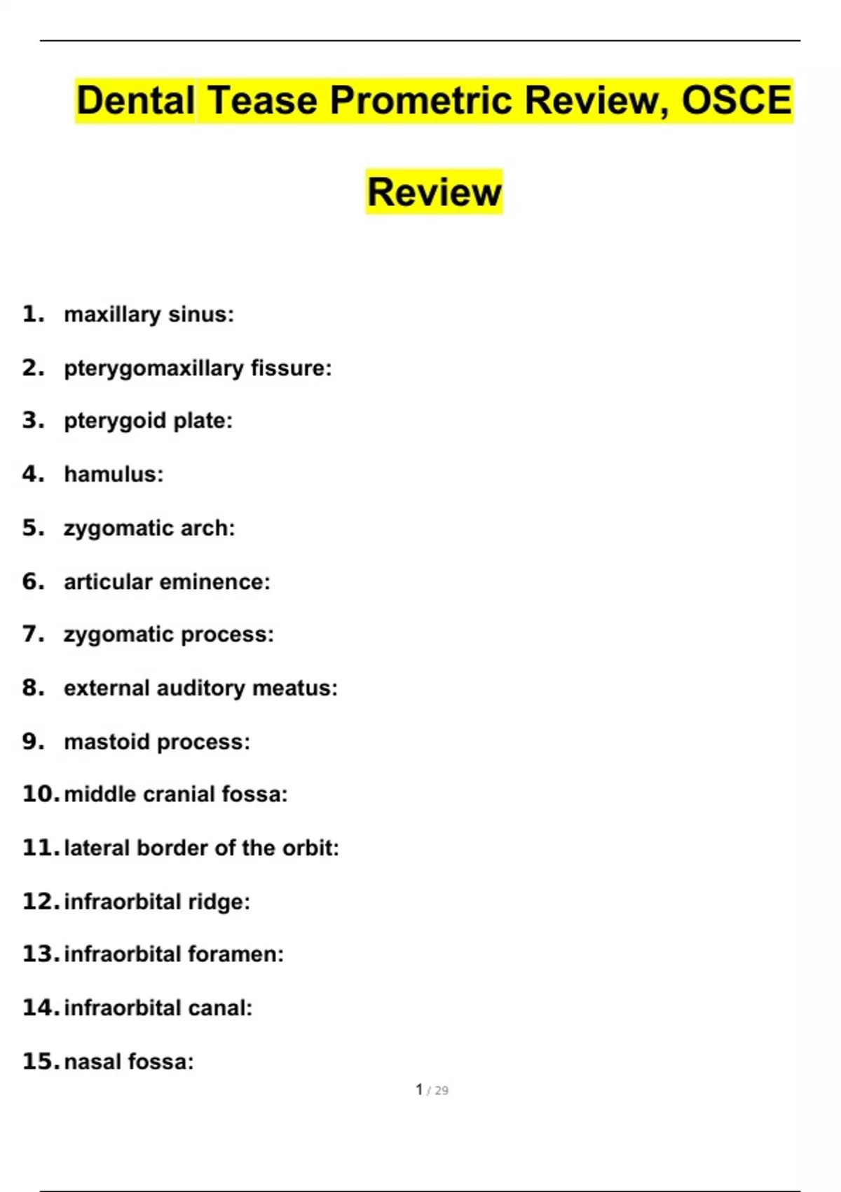 Dental Tease Prometric Review, OSCE Review 2024 Dental Hygiene