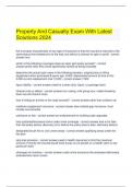   Property And Casualty Exam With Latest Solutions 2024