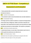 FTCE ESE K-12 Exam BUNDLED Questions and Answers 100% Correct