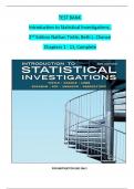 TEST BANK For Introduction to Statistical Investigations, 2nd Edition by Nathan Tintle; Beth L. Chance, Verified Chapters 1 - 11, Complete Newest Version