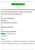HESI Med Surg 1 Exam &vert; Questions with 100&percnt; Correct Answers &vert; Verified &vert; Latest Update