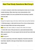 Hesi Final Study Question Med Surg II &vert; Questions with 100&percnt; Correct Answers &vert; Verified &vert; Latest Update