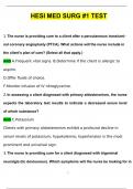 HESI MED SURG &num;1 TEST EXAM 20242025 &vert; Questions with 100&percnt; Correct Answers &vert; Verified &vert; Latest Update