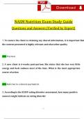 NASM Nutrition Exam Study Guide Questions and Answers (2024 / 2025) (Verified Answers) 