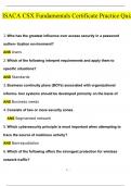 ISACA CSX Fundamentals Certificate Practice Exam 20242025 &vert; Questions with 100&percnt; Correct Answers &vert; Verified &vert; Latest Update