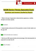 NASM Senior Fitness Specialist Exam Questions and Answers (2024 / 2025) (Verified Answers)