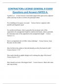CONTRACTORs LICENSE GENERAL B EXAM  Questions and Answers RATED A