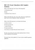 HSC 214- Exam 2 Questions with Complete Solutions