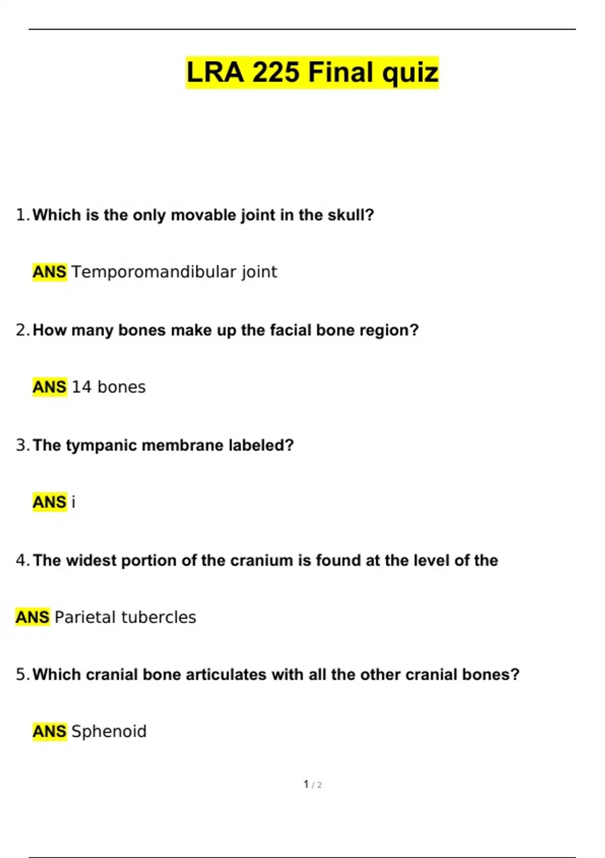 LRA 225 Final Exam Quiz 2025 | Questions with 100% Correct Answers ...