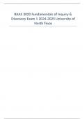 BAAS 3020 Fundamentals of Inquiry & Discovery Exam 1 2024-2025 University of North Texas.