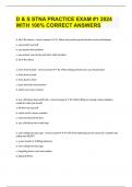 D & S STNA PRACTICE EXAM &num;1 2024 WITH 100&percnt; CORRECT ANSWERS