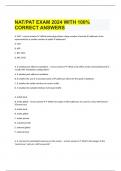  NAT/PAT EXAM 2024 WITH 100% CORRECT ANSWERS