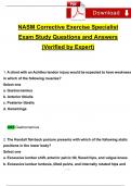 NASM Corrective Exercise Specialist (CES)Final Exam Study Guide Questions and Answers (2024 / 2025) (Verified Answers) 