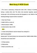 Med-Surg II HESI Exam - 2024 | Questions with 100% Correct Answers | Verified | Latest Update