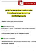 NASM Corrective Exercise Specialist (CES) Final Exam Questions and Answers (2024 / 2025) (Verified Answers)